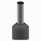 Kit Terminal Pré-isolado Tubular Duplo 4mm² | Cinza | 100 Peç